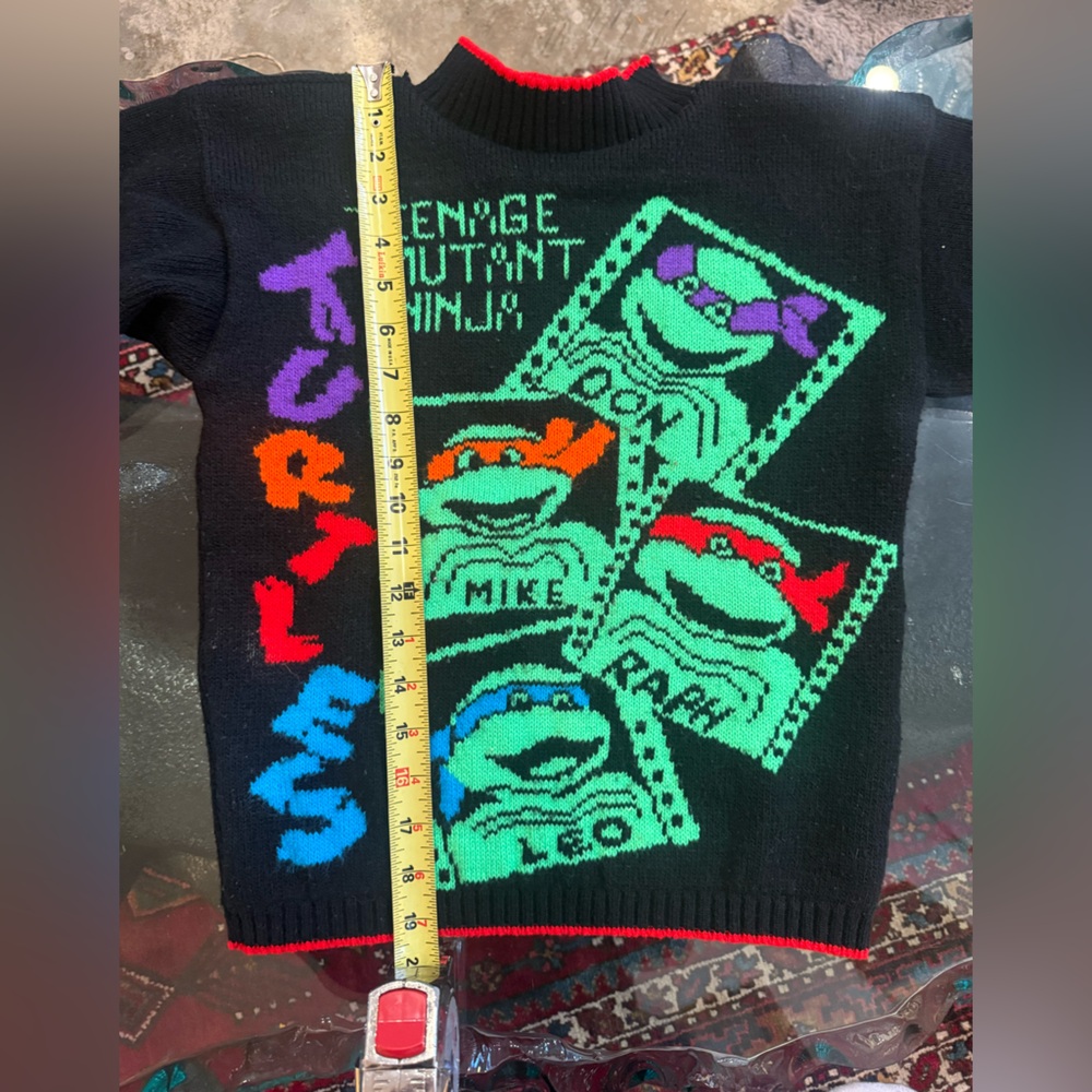 RARE - 90s Vintage Teenage Mutant Ninja Turtles - Knit Sweater - Unisex - Picture 13 of 16